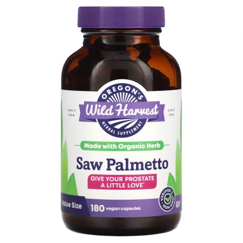 Oregons Wild Harvest, Saw Palmetto, 180 веганских капсул