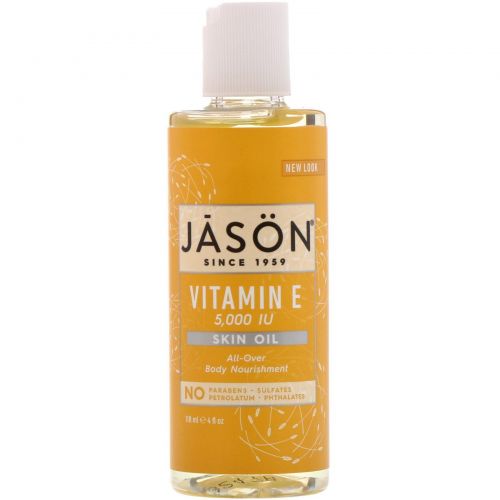 Jason Natural, Масло для ухода за кожей с витамином E 5000 МЕ, 4 жидких унции (118 мл)