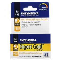 Enzymedica, Digest Gold с ATPro, добавка с пищеварительными ферментами, 21 капсула