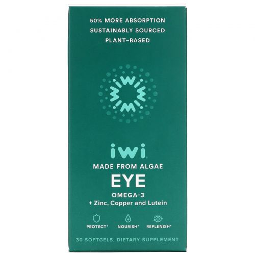 iWi, Eye, Omega-3 + Zinc, Copper and Lutein, 30 Softgels