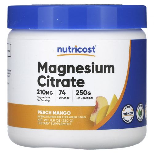 Nutricost, цитрат магния, персик и манго, 250 г (8,8 унции)