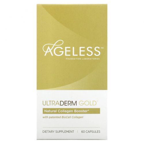 Ageless Foundation Laboratories, УльтраДерм Голд, коллаген стимулятор, 60 капсул