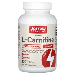 Jarrow Formulas, L-карнитин 500, 500 мг, 100 капсул