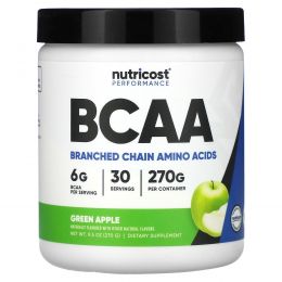 Nutricost, Performance, BCAA, со вкусом зеленого яблока, 270 г (9,5 унции)