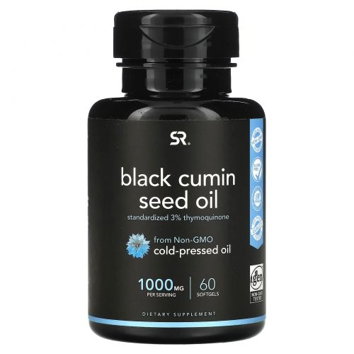 Sports Research, Масло семян черного тмина, 500 мг, 60 мягких таблеток