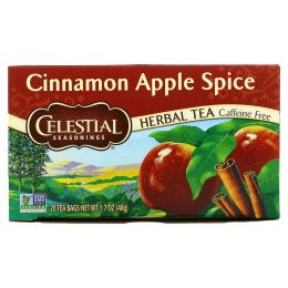 Celestial Seasonings, Вкус корицы и яблока, без кофеина, 20 чайных пакетиков, 1.7 унции (48 г)