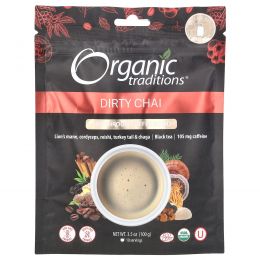 Organic Traditions, Смесь из 5 грибов и кофе, грязный чай, 100 г (3,5 унции)