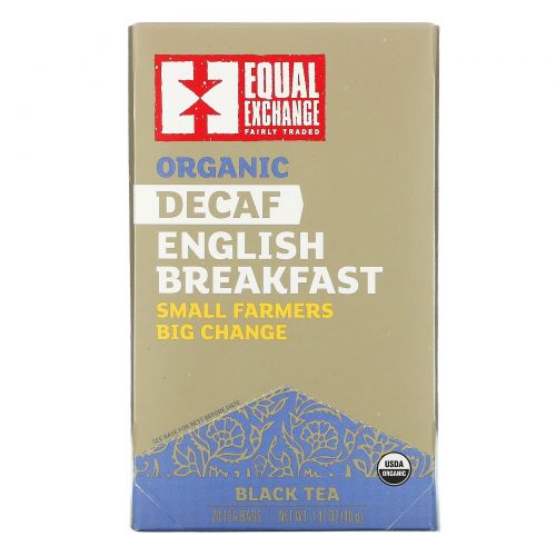 Equal Exchange, Organic Decaf English Breakfast, Black Tea, 20 Tea Bags, 1.41 oz ( 40 g)