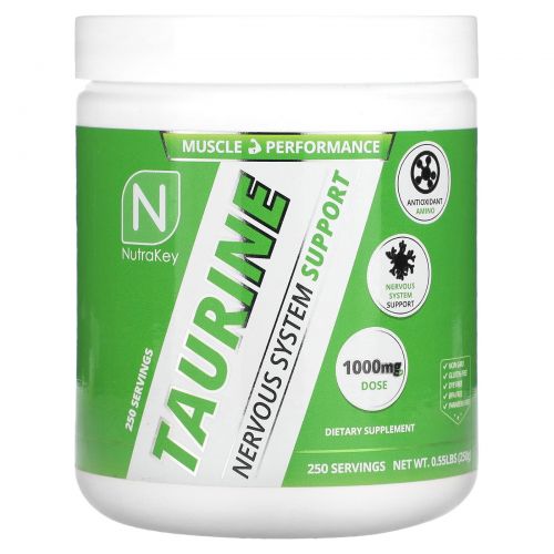 Nutrakey, таурин, 250 г (0,55 фунта)