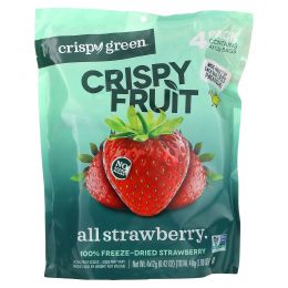 Crispy Green, Crispy Fruit, со вкусом клубники, 4 пакетика по 12 г (0,42 унции)