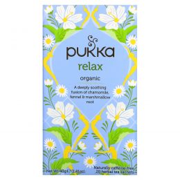 Pukka Herbs, Relax, Caffeine Free, 20 Herbal Tea Sachets, 1.41 oz (40 g)