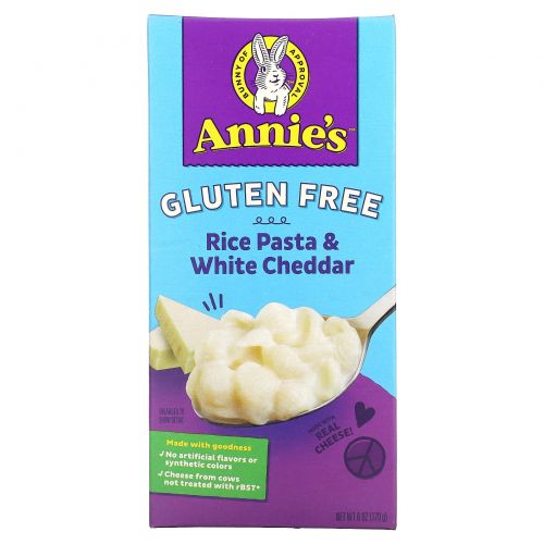 Annie's Homegrown, Рисовая паста и белый чеддер, без глютена, 170 г (6 унций)