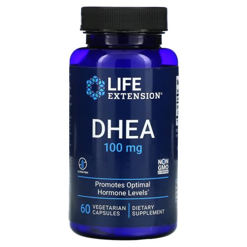 Life Extension, DHEA, 100 мг, 60 растительных капсул