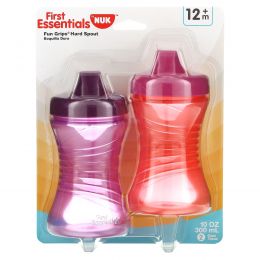 NUK, First Essentials, Fun Grips Hard Spout, Pink/Purple, 12+ Months,  2 Cups