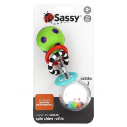 Sassy, Inspire The Senses, Spin Shine Rattle, 0-24 Months, 1 Count