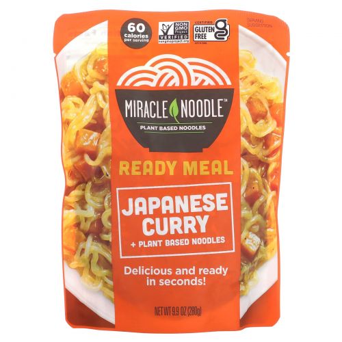 Miracle Noodle, Готовый к употреблению продукт, японская лапша с карри, 10 унций (280 г)