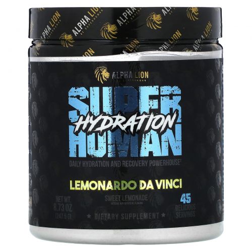 ALPHA LION, SuperHuman Hydration, Lemonardo Da Vinci, сладкий лимонад, 247,5 г (8,73 унции)
