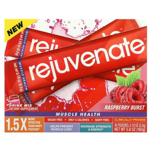 Rejuvenate, Clinically Proven Muscle Health, Raspberry, 30 Pouches, 0.19 oz (5.5 g) Each