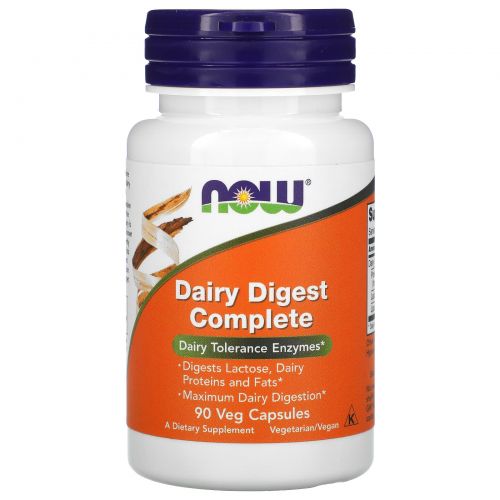 Now Foods, Dairy Digest Complete, 90 вегетарианских капсул