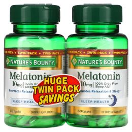 Nature's Bounty, Melatonin, Twin Pack, 10 mg, 60 Capsules Each