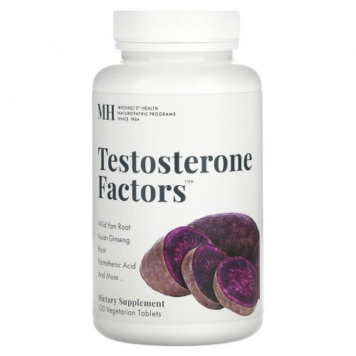 Michael's Naturopathic, Testosterone Factors, 120 вегетарианских таблеток