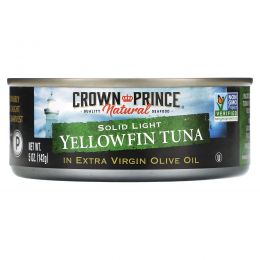 Crown Prince Natural, Yellowfin Tuna, Solid Light, In Extra Virgin Olive Oil, 5 oz (142 g)