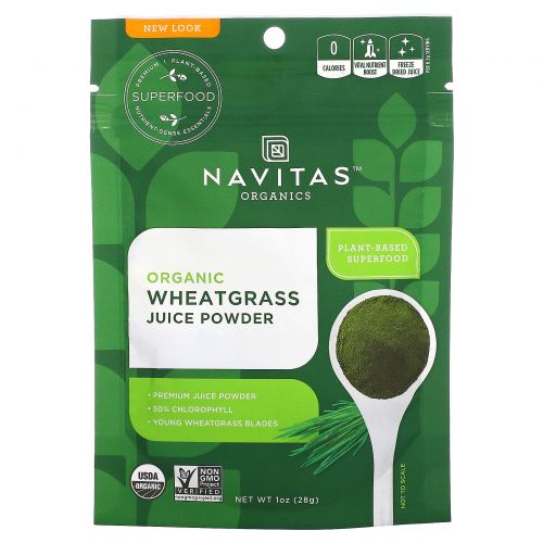 Navitas Organics, Organic, ростки пшеницы, сублимированный порошок травы пшеницы, 1 унция (28 г)