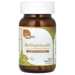 Zahler, Biodophilus60, Advanced Probiotic Formula, 60 Billion CFU, 60 Capsules