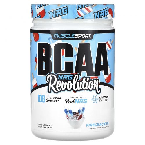 MuscleSport, BCAA, NRG Revolution, фейерверк, 450 г (15,9 унции)