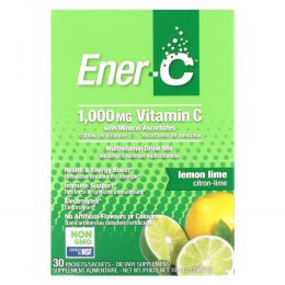 Ener-C, Витамин C, шипучий растворимый порошок для напитка со вкусом лимона и лайма, 30 пакетиков, 10,1 унции (285,6 г)