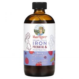 MaryRuth's, Vegan Liquid Iron, пренатальный и послеродовой, ягодный, 450 мл (15,22 жидк. Унции)