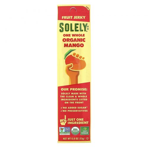 Solely, Fruit Jerky, органическое манго, 23 г (0,8 унции)