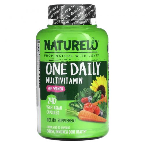 NATURELO, Мультивитамины One Daily, для женщин, 240 вегетарианских капсул