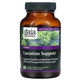 Gaia Herbs, Lactate Support, 120 растительных фитокапсул с жидкостью