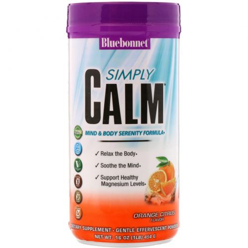 Bluebonnet Nutrition, Simply Calm Powder, Orange Citrus Flavor, 16 oz (454 g)