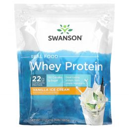 Swanson, Real Food Whey Protein, ванильное мороженое, 885 г (1,95 фунта)