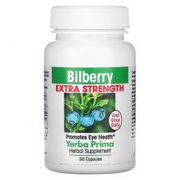 Yerba Prima, Черника с повышенной силой действия (Bilberry Extra Strength), 160 мг, 50 капсул