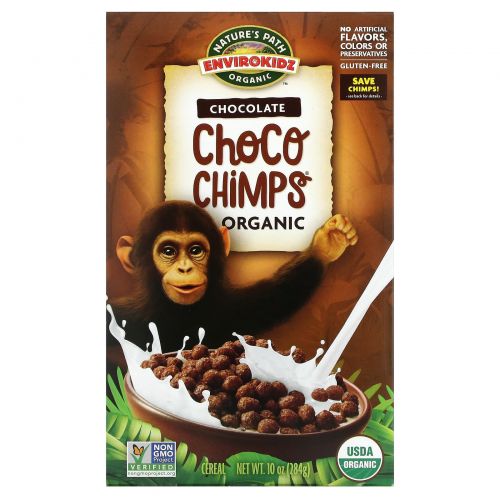 Nature's Path, Envirokidz, Choco Chimps, органический сухой завтрак, шоколад, 284 г (10 унций)