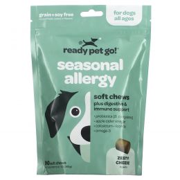 Ready Pet Go, Allergy + Immune Chews, For Dogs, All Ages, Cheese, 90 Soft Chews