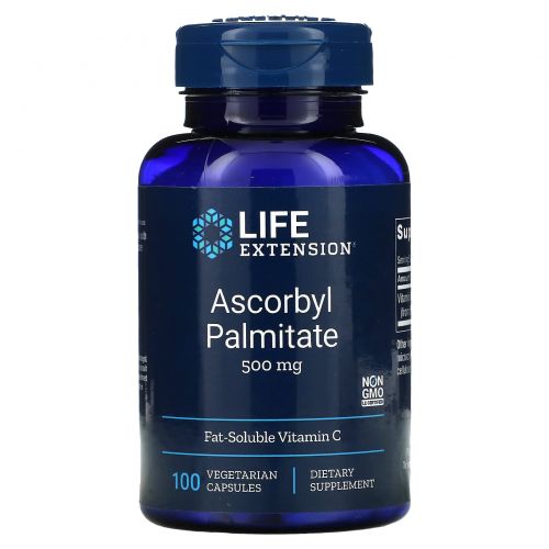 Life Extension, Аскорбил пальмитат, 500 мг, 100 растительных капсул