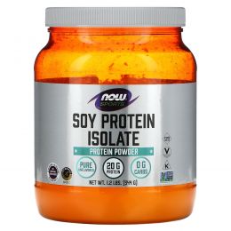 Now Foods, Спорт, Изолят соевого протеина, без вкуса, 1.2 фунтов (544 г)