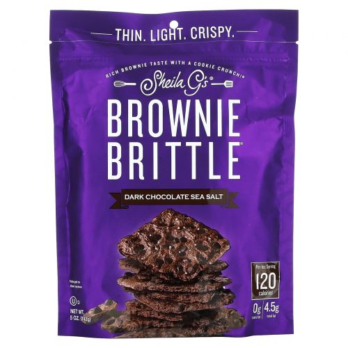 Sheila G's, Brownie Brittle, морская соль из темного шоколада, 142 г (5 унций)
