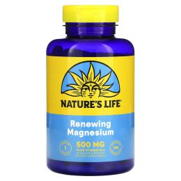 Nature's Life, Magnesium Plus Vitamin B-6, 500 mg, 180 Vegetarian Capsules