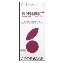 Codeage, Vitamins, бузина и иммунный комплекс, голубика и малина, 120 мл (4 жидк. Унции)