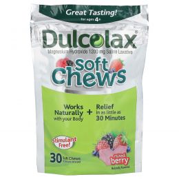 Dulcolax, Soft Chews, для детей от 4 лет, со вкусом ягодного ассорти, 30 жевательных таблеток