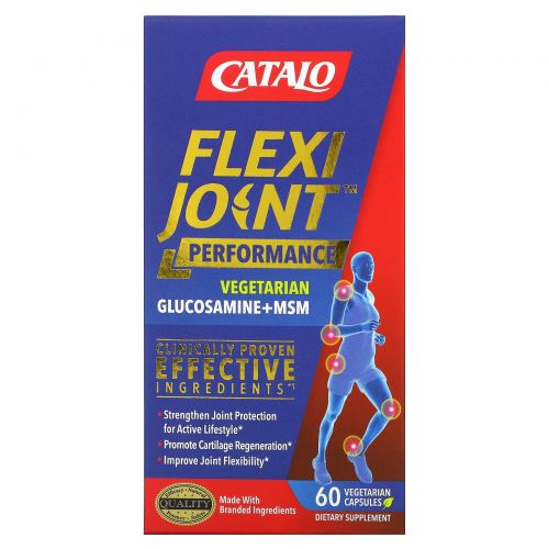 Catalo Naturals, FlexiJoint Performance, Glucosamine & OptiMSM, Joint Flexibility, 60 Vegetraian Capsules