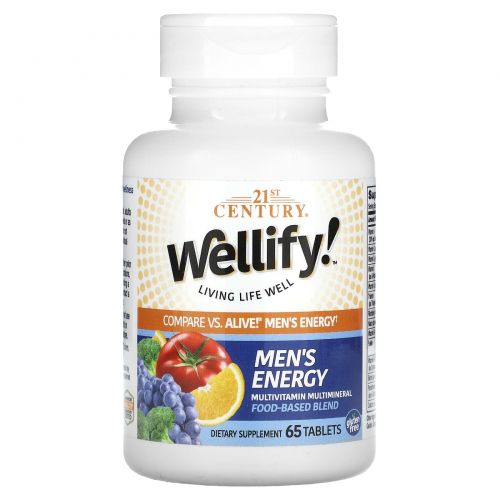 21st Century, Wellify! Men's Energy, 65 Tablets