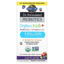 Garden of Life, Dr. Formulated Probiotics Organic Kids+ Shelf Stable, 30 Capsules