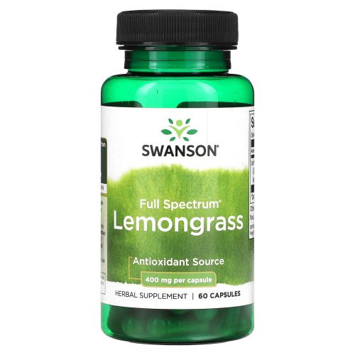 Swanson, Лемонграсс полного спектра, 400 мг, 60 капсул