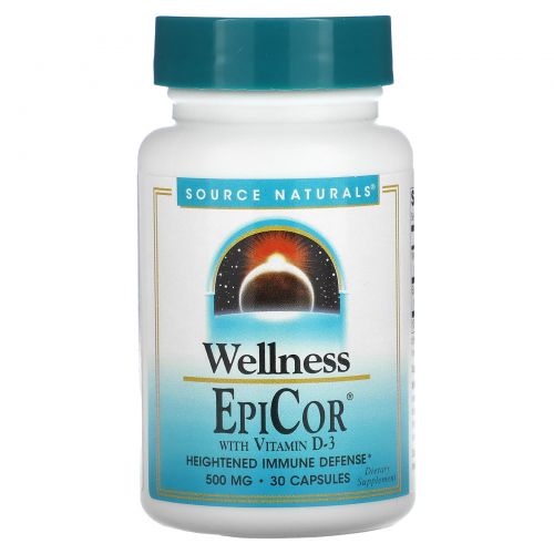 Source Naturals, EpiCor с Витамином D3 30 капсул